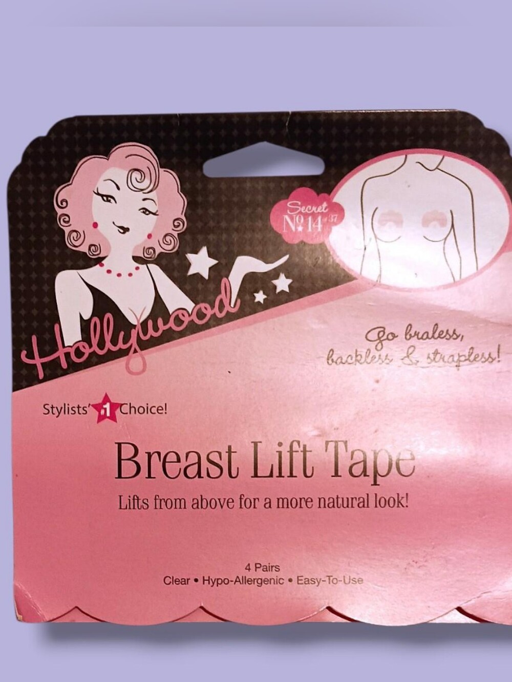 Hollywood Fashion Secrets, Clear Breast Lifting Tape - NEW IN PACKAGE